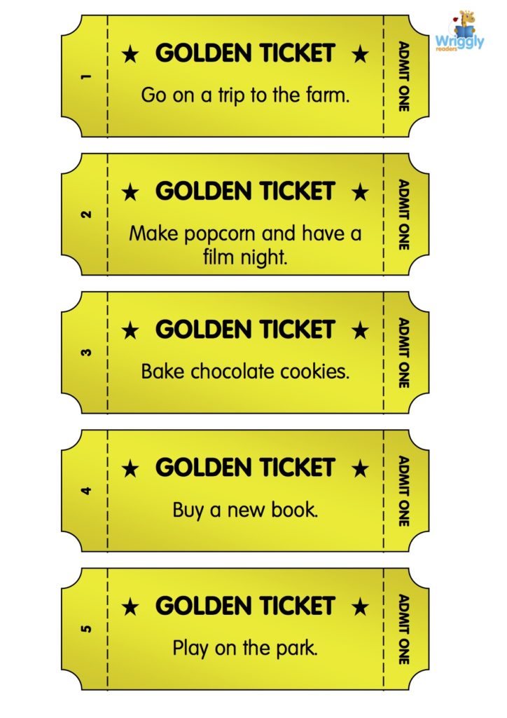 Golden Ticket Reading Rewards! Wriggly Readers