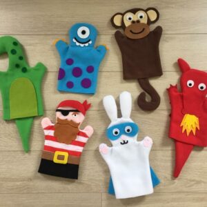 6x Handmade Puppets