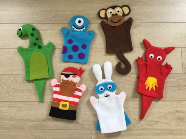 6x Handmade Puppets